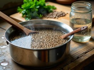 eau de cuisson des lentilles