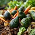 peau avocat compost