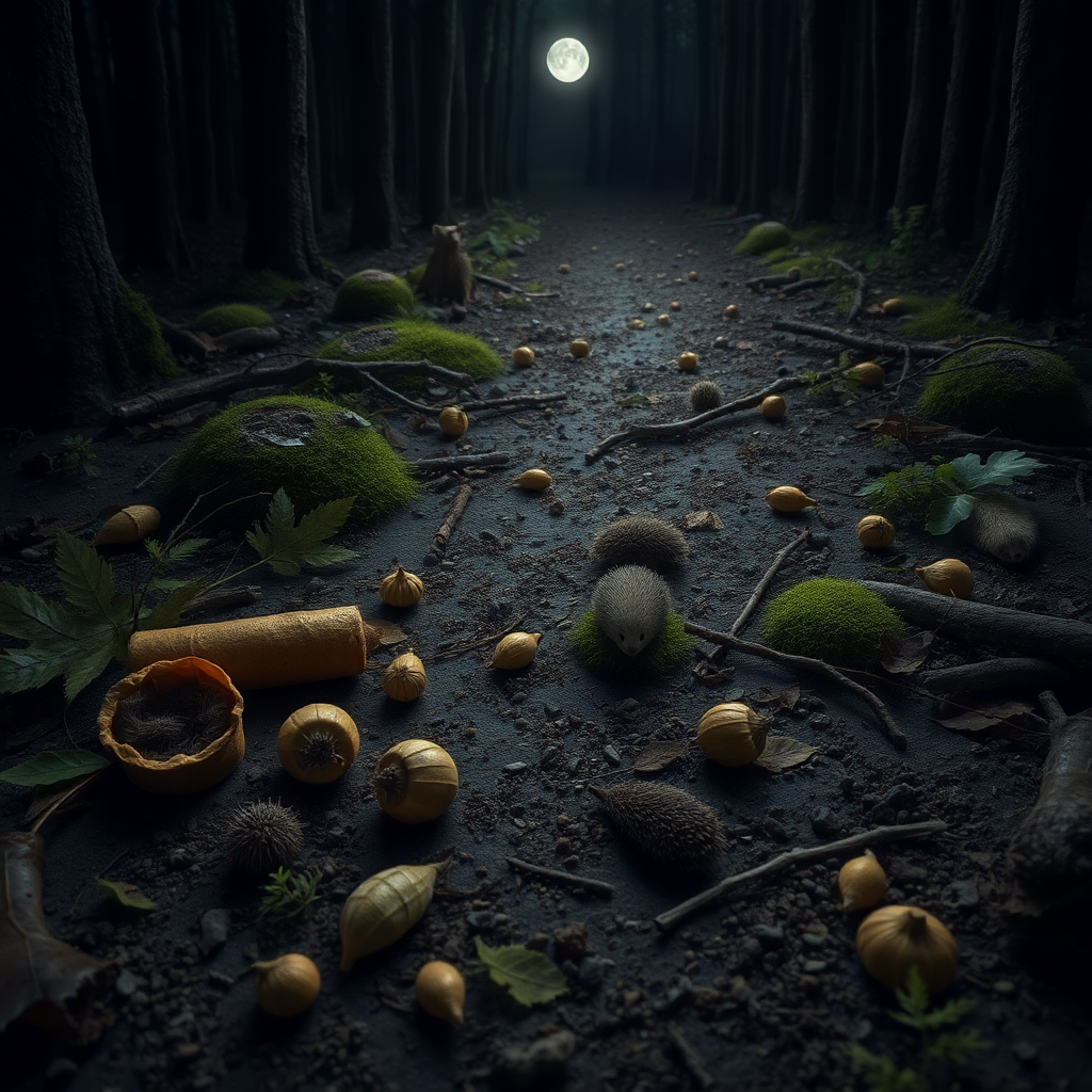 crottes d'animaux nocturnes