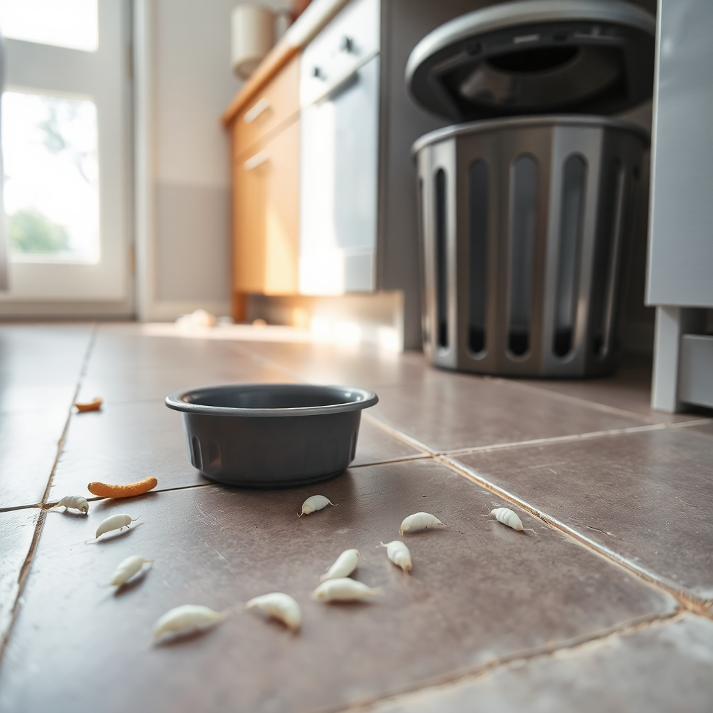 vers blancs dans la maison