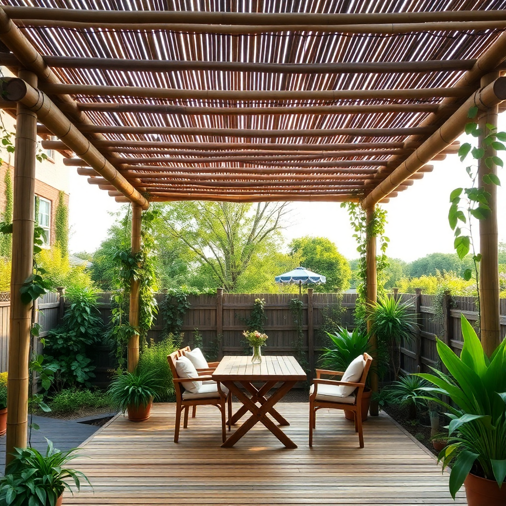 pergola en bambou